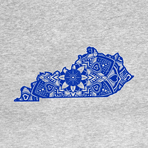 Blue Kentucky State Gift Mandala Yoga KY Art by Get Hopped Apparel